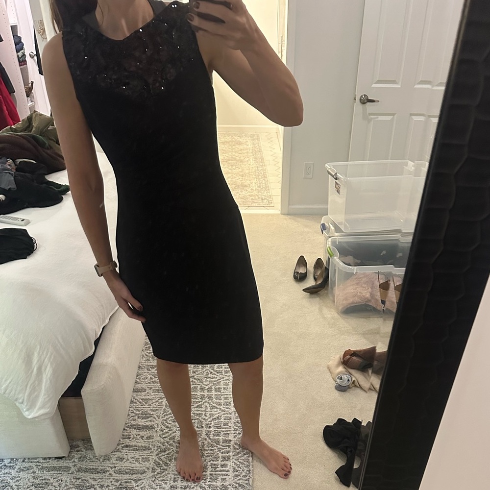 Ralph Lauren black and sequins midi dress.